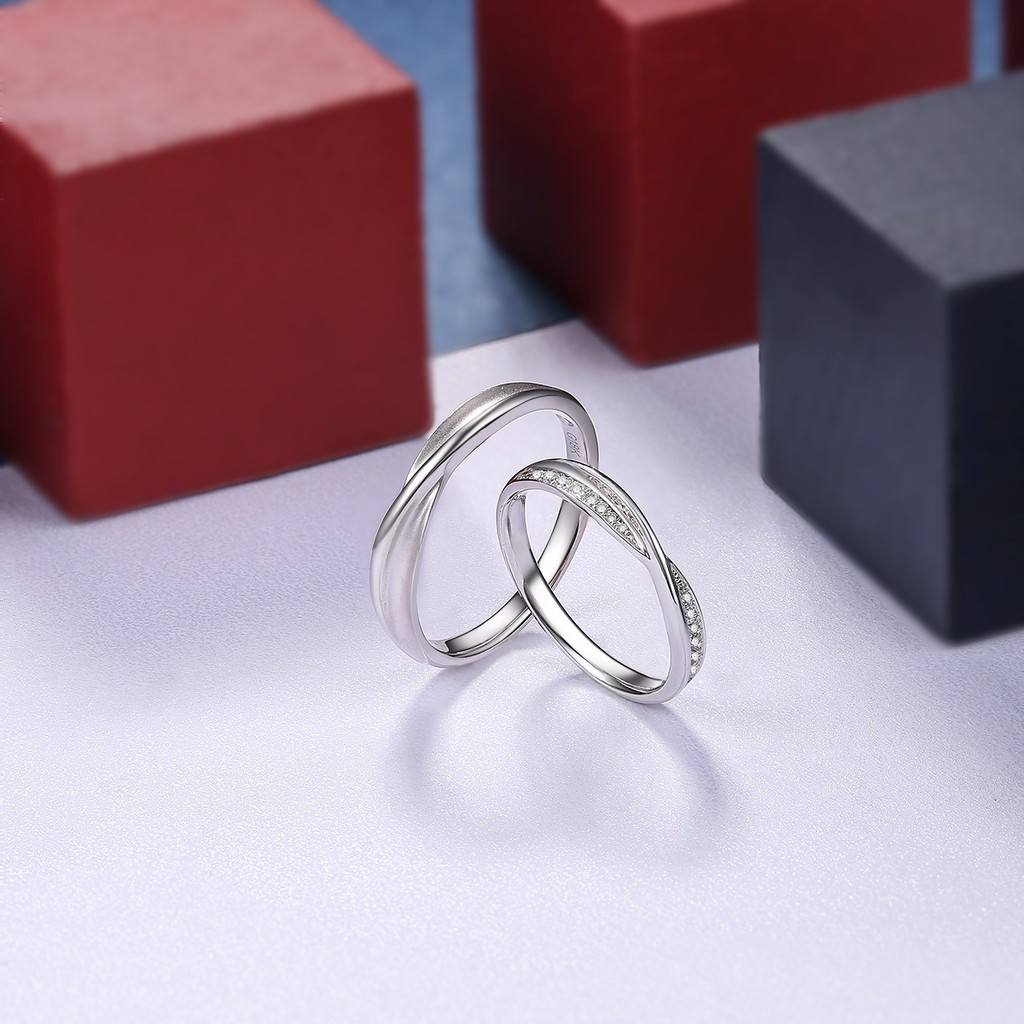 Rio Diamonds Ava Natural Diamond Wedding Ring Wedding Band 18k White Gold Pair Shopee Singapore