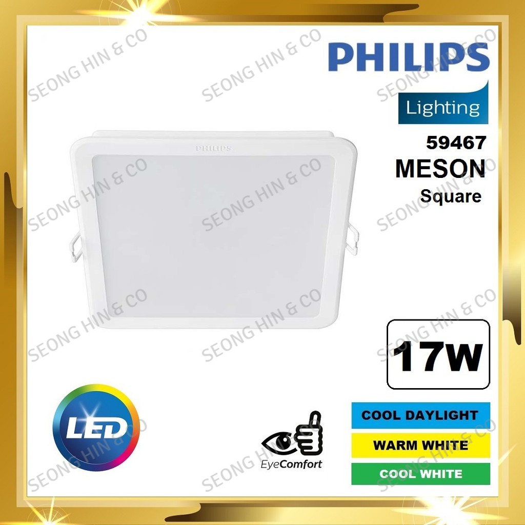 Shop Malaysia Philips 59467 Meson 6 Inch 17w Led Downlight Square Lampu Led Downlight Petak Shopee Singapore