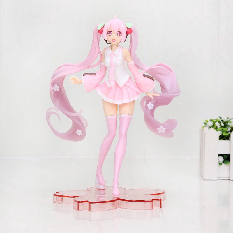Hot 20cm Anime Pink Hatsune Miku Sakura Action Figures Toys Miku Speelgoed Girls Pvc Figure Model Toys Shopee Singapore - hatsune miku hair morph roblox