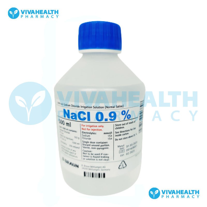 Sodium Chloride 0 9 Normal Saline Irrigation Solution 500ml 1000ml Shopee Singapore