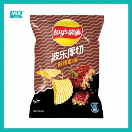 乐事薯片波乐厚切香烤肋排口味洋芋片lays Roasted Ribs Flavor Potato Chips 75g Mixbigbox 樂事 Shopee Singapore