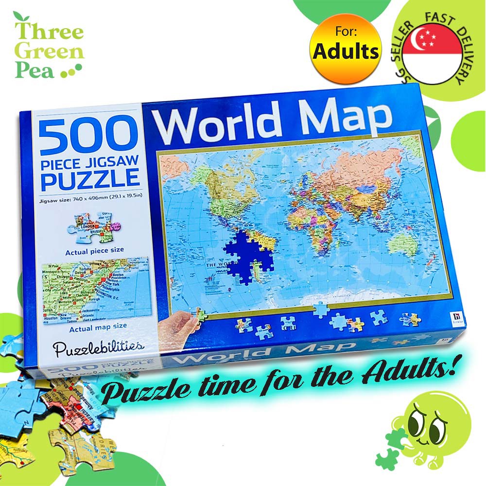Jigsaw Puzzle for Adults 500 pieces World Map (Puzzlebilities