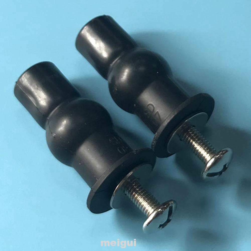 2 Pair Metal Toilet Seat Cover Round Hinge Screws Toilet Lid Mounting Bolts