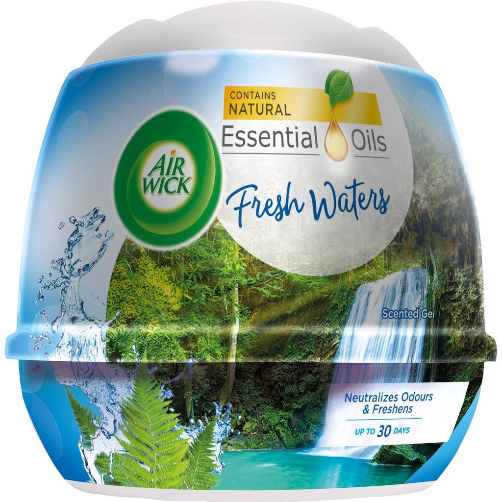 Air Wick Natural Oil Scented Gel, Fresh Waters, 180 g (2Pack) Shopee
