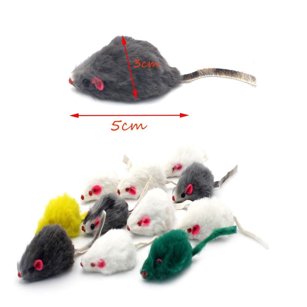 10Pcs Color Random Cute Mini Pet Supplies Kitten Puppy Funny Fake Mouse