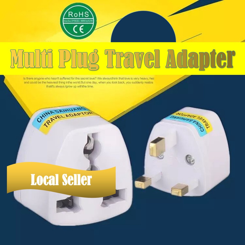 UK 3Pin Plug Travel Adaptor 3 Pin UK Plug Universal Multi Plug HK US AU