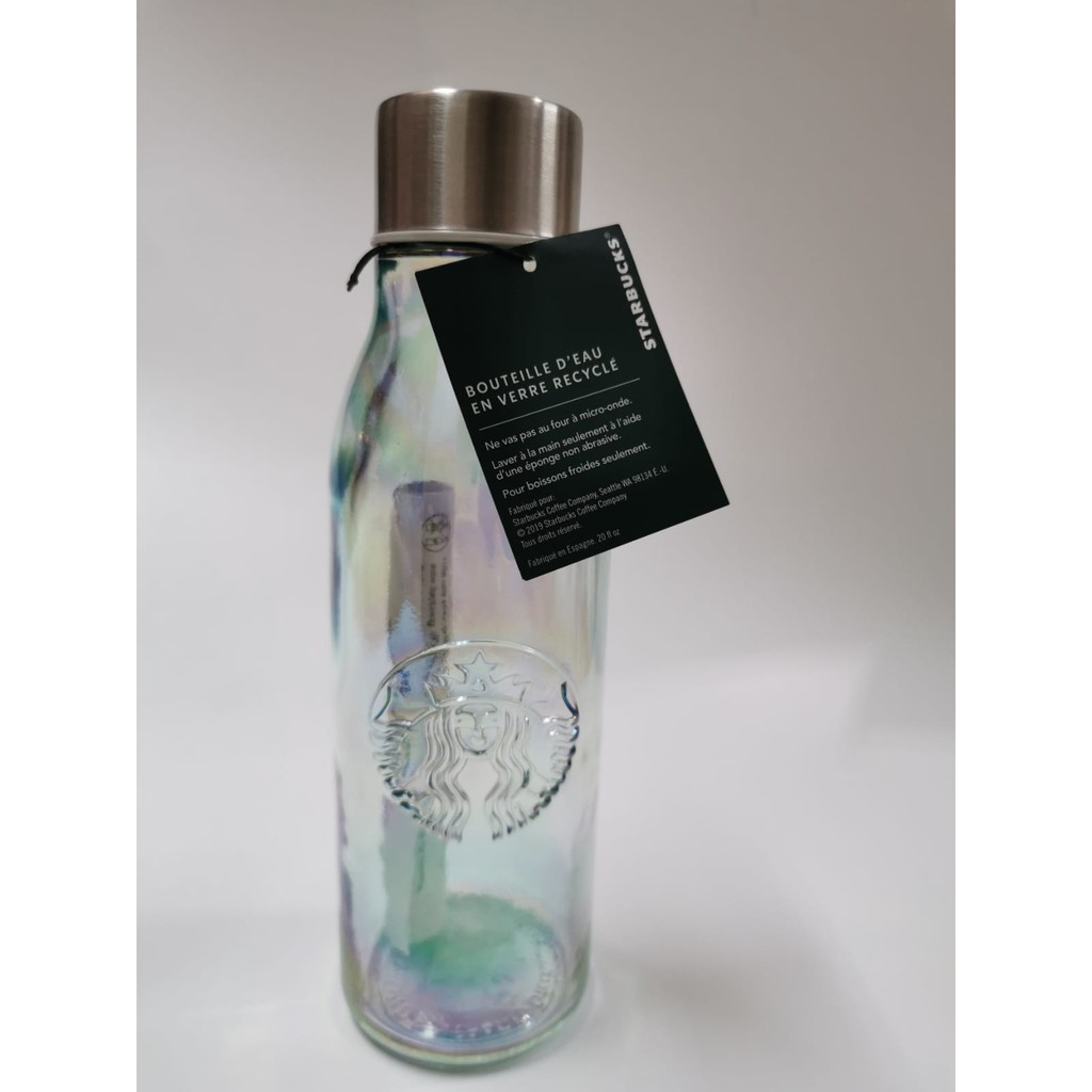 Starbucks Usa Holiday Iridescent Rainbow Recycle Glass Water Bottle 20 Oz Shopee Singapore