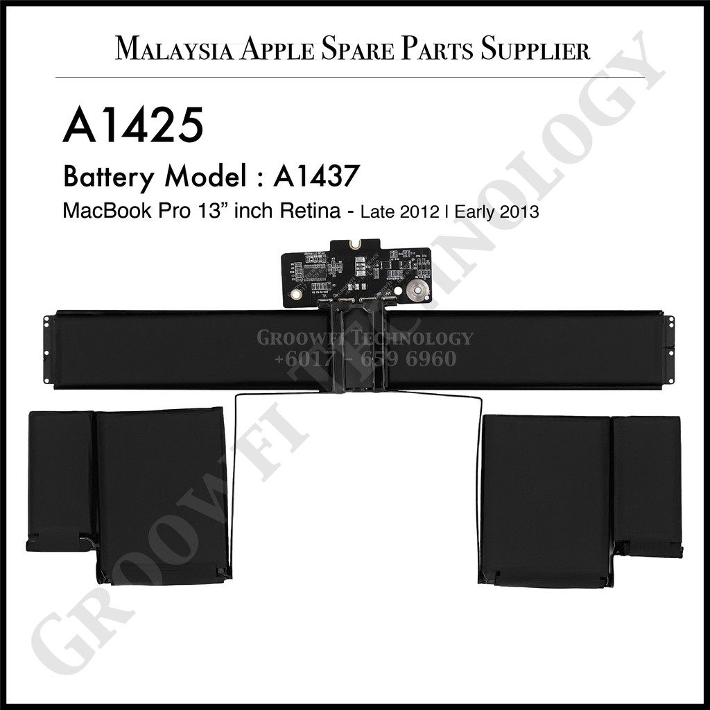 New Apple Macbook Pro 13 Inch Retina 2012 2013 A1425 A1437 Battery Replacement Shopee Singapore