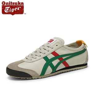 Onitsuka  Mexico 66 Men's Sneakers White Green Red Leather Shoes Women's Couple Shoes Tigers shoes #1