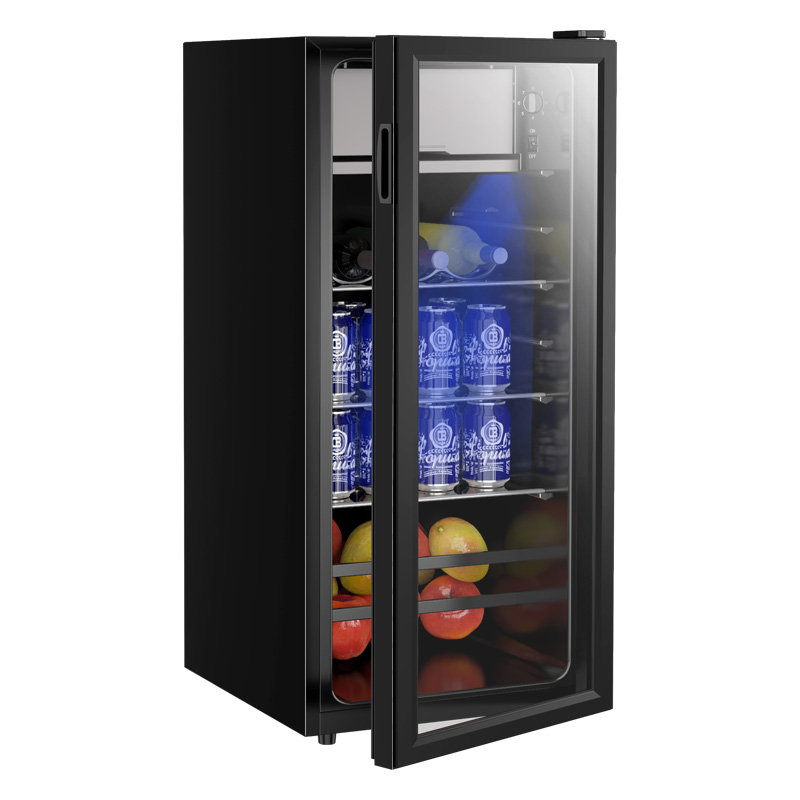 Door Mini Refrigerator Single Household Mini Office Glass Door Transparent Refrigerator Shopee Singapore