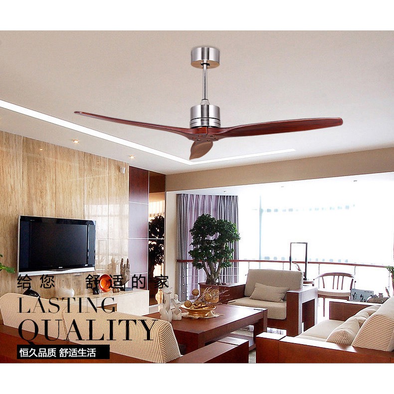 Modern Ceiling Fan Mute Fan With Simple Hollow Wooden Blades