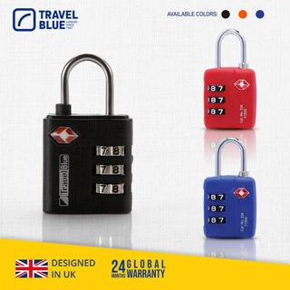 Travel Blue TSA Approved Suitcase Padlock - 3 Dial Combination - TB-036