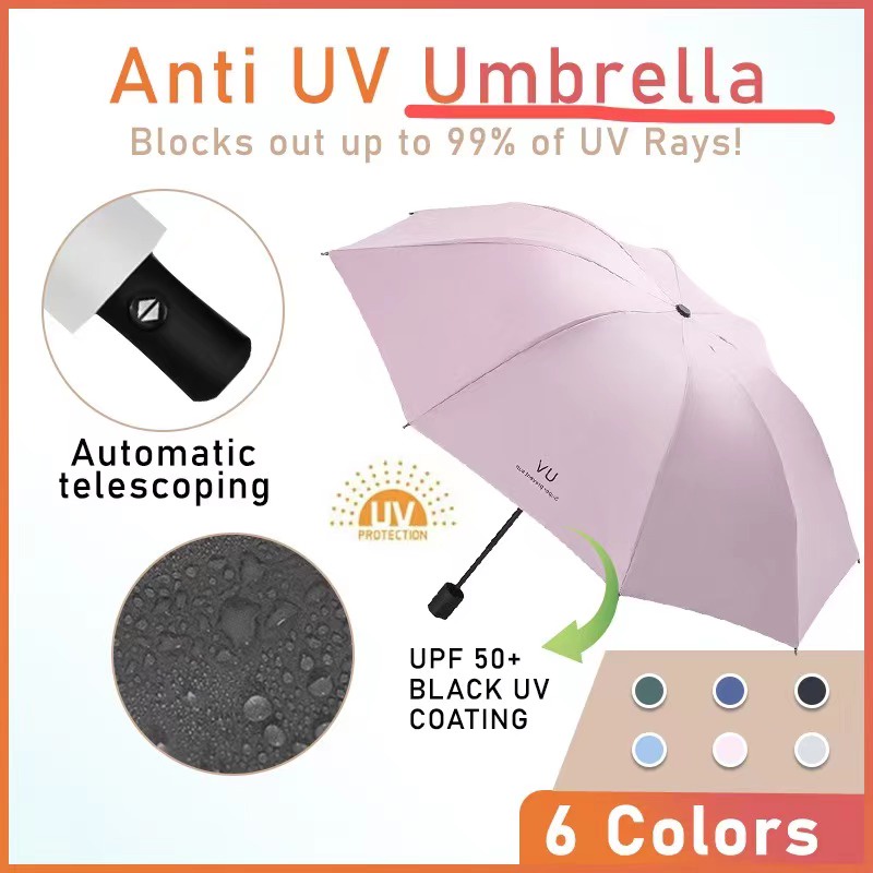 Umbrella Automatic Manual Black Glue Sunscreen Umbrella Sun UV Block