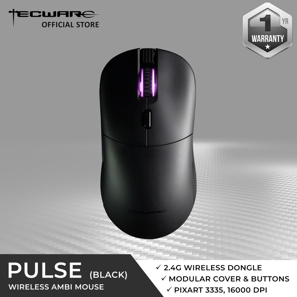 Tecware PULSE Wireless Gaming Mouse, 3335 Sensor, 16000DPI, 91g [2 ...