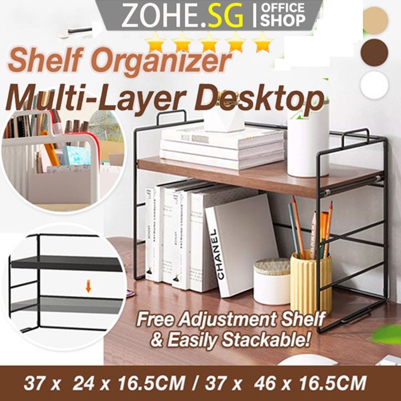 Outlier Desktop Shelf Organizer Adjustable Wood Display Desk Shelf