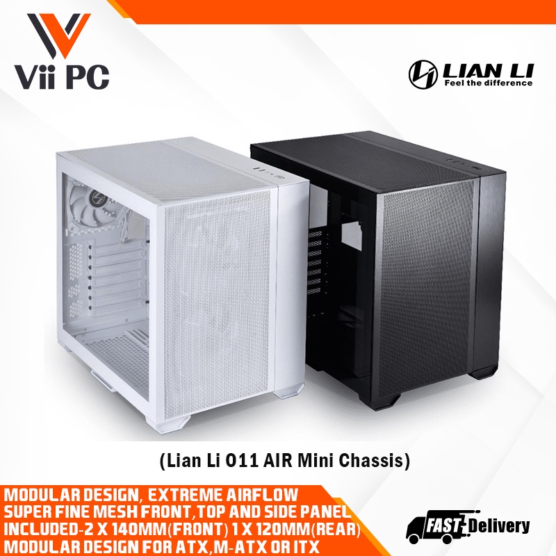 Lian Li O11 AIR Mini Black or White SPCC/Aluminum/Tempered Glass ATX ...