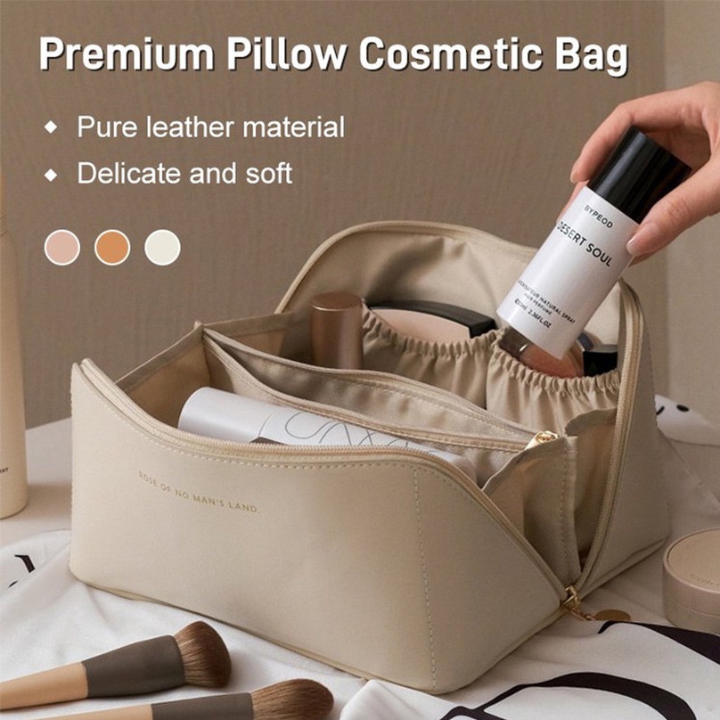 【9 Colors】Pillow Makeup Bag Large Capacity Travel Cosmetic Bag ...