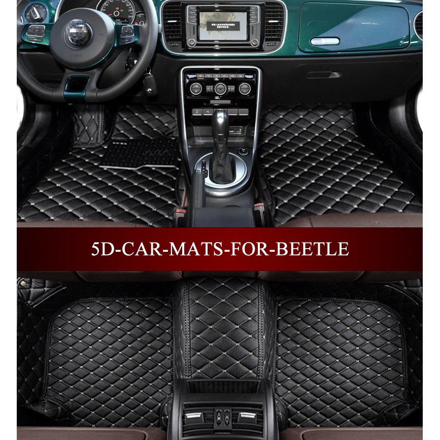 Leather Car Floor Mats Carpet For Volkswagen Beetle Hatchback