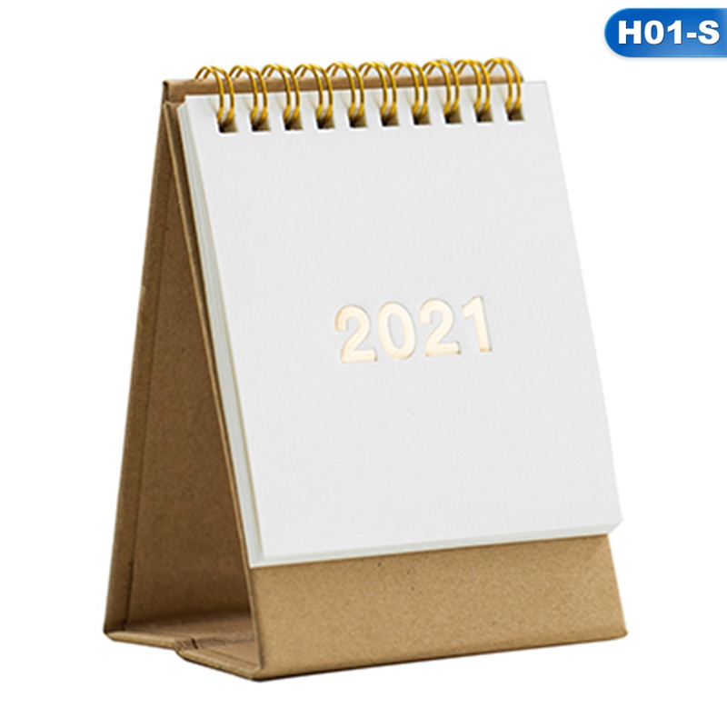 Terynbat 2021 non-printed wind desk calendar simple ins light retro desktop note book coil calendar