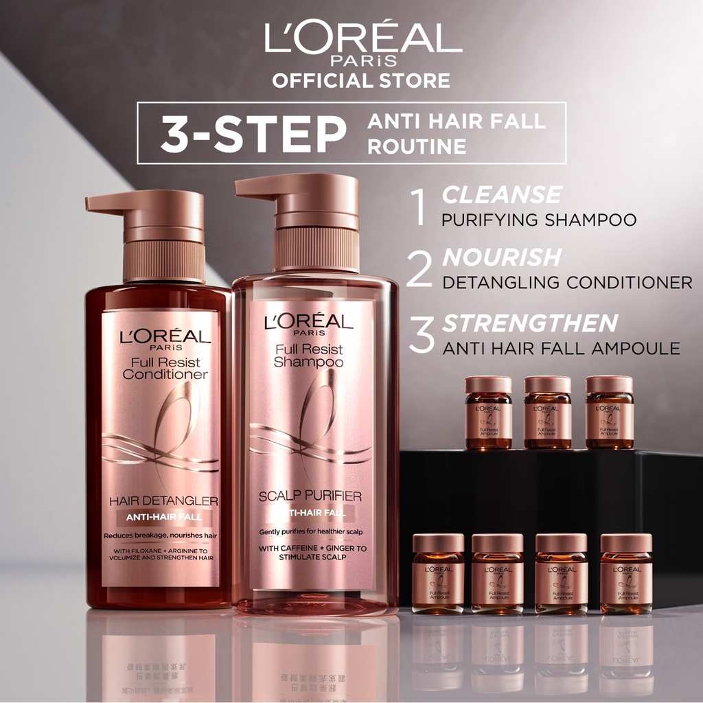 L'Oreal Paris Elseve Full Resist Anti Hair Fall Ampoule 6ml x 10 (Anti Hair  Loss/Anti Dandruff/Hair Fall Control) | Shopee Singapore
