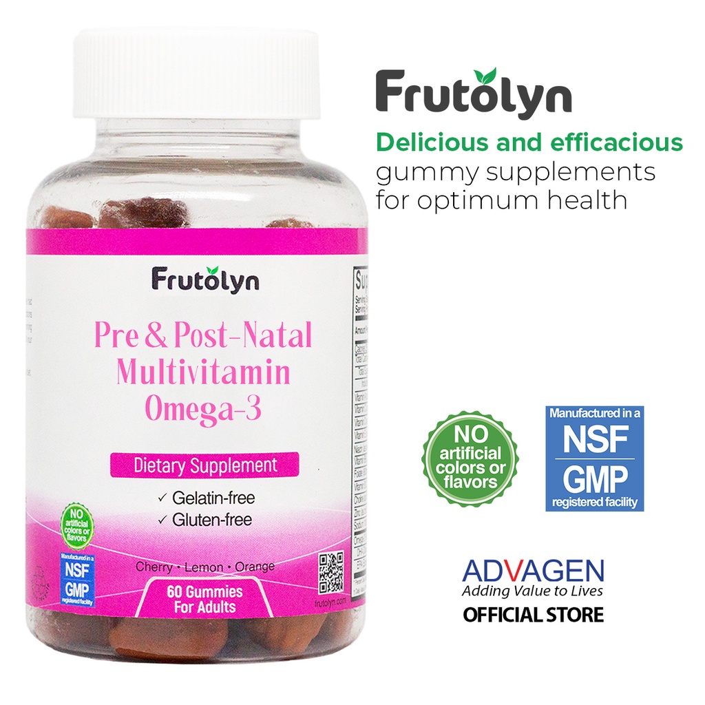 Frutolyn Prenatal & Postnatal Multivitamin with Omega3 Gummy 60s for