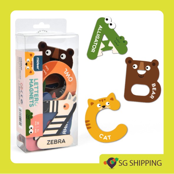 SG] 3+ Mideer animal Letter Magnets 26pcs Alphabet for toddlers ABC  Learning Toy Baby Animal Fridge Magnet Child Early | Shopee Singapore