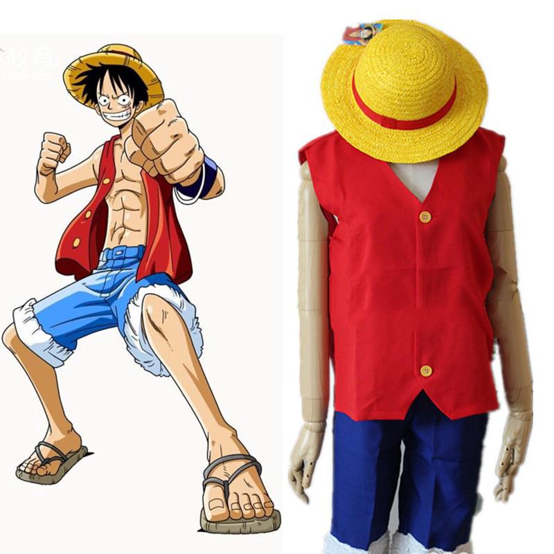 Unisex Anime Costumes Adults Monkey D Luffy Cosplay Costume Sets ...