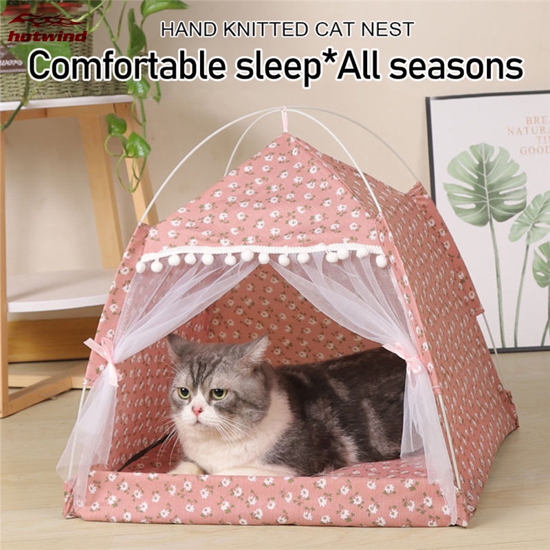 HW Pet Tent Bed Puppy Dogs Tent House Pet House Puppy Dogs Cats Bed Supplies Summer Dog House Pet Pr
