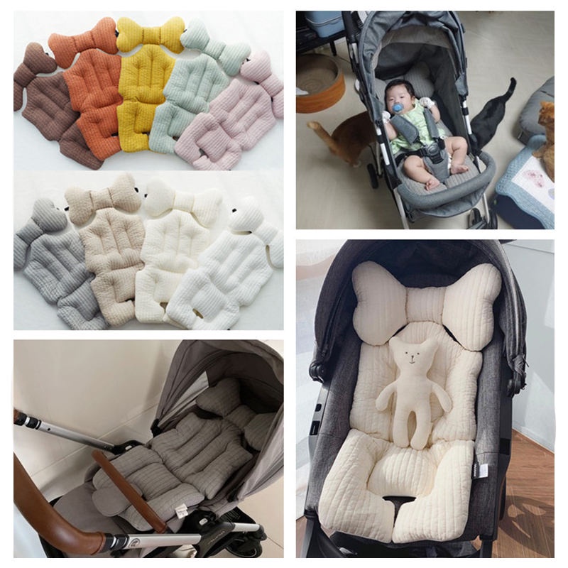 Baby Chair & Car Seat Universal Baby Stroller Liner 3D Mesh Cool Seat Pad Mat Breathable Pram Pushchair Car Seat Cushion Insert Thicken Sponged Baby Body Support Cushion Pad Mattress for Stroller 