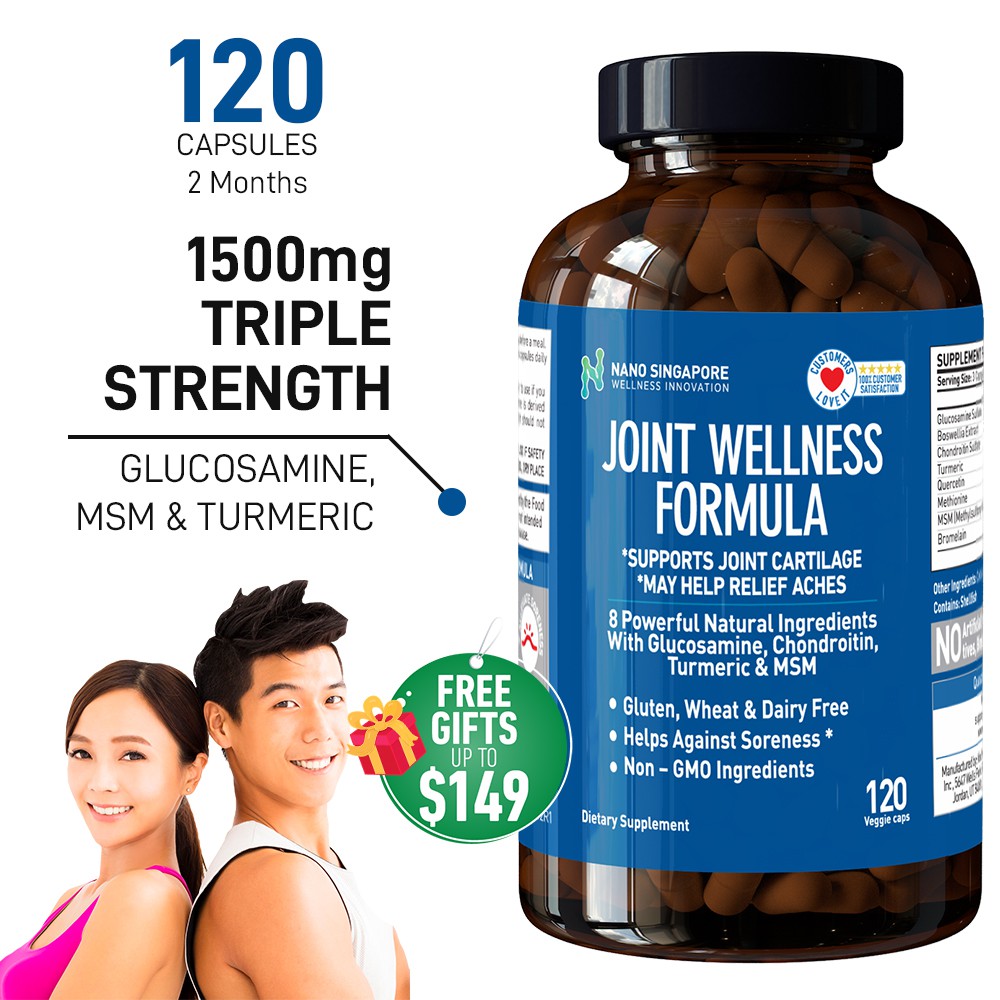 Glucosamine Wellness 1500mg 3x Strength w/ Glucosamine Chondroitin MSM ...