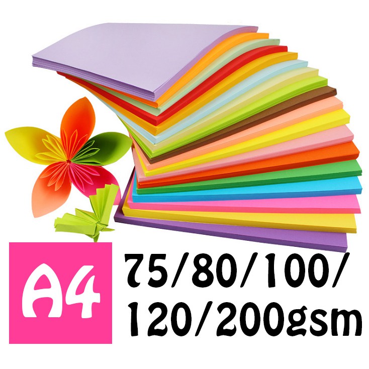 A4 Paper Best Color Paper Colour Paper Glitter Paper 75 80 100 120 200 360gsm Shopee Singapore