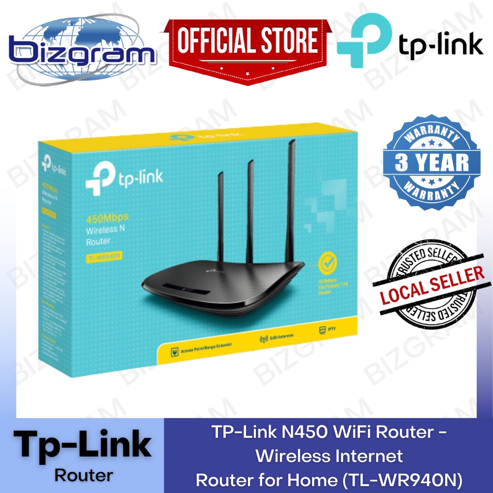 TP-Link TL-WR940N N450 WiFi Router - Wireless Internet Router | Shopee ...