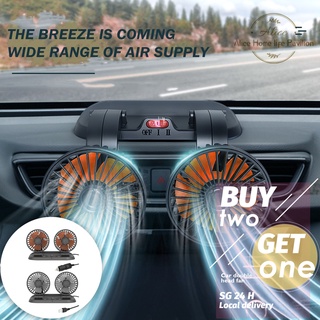 ❤Buy 2 Get 1❤360° Portable Rotating Truck Fan Car Mini Double Head Fan Adjustable Gear Wind Power With Stop Sign