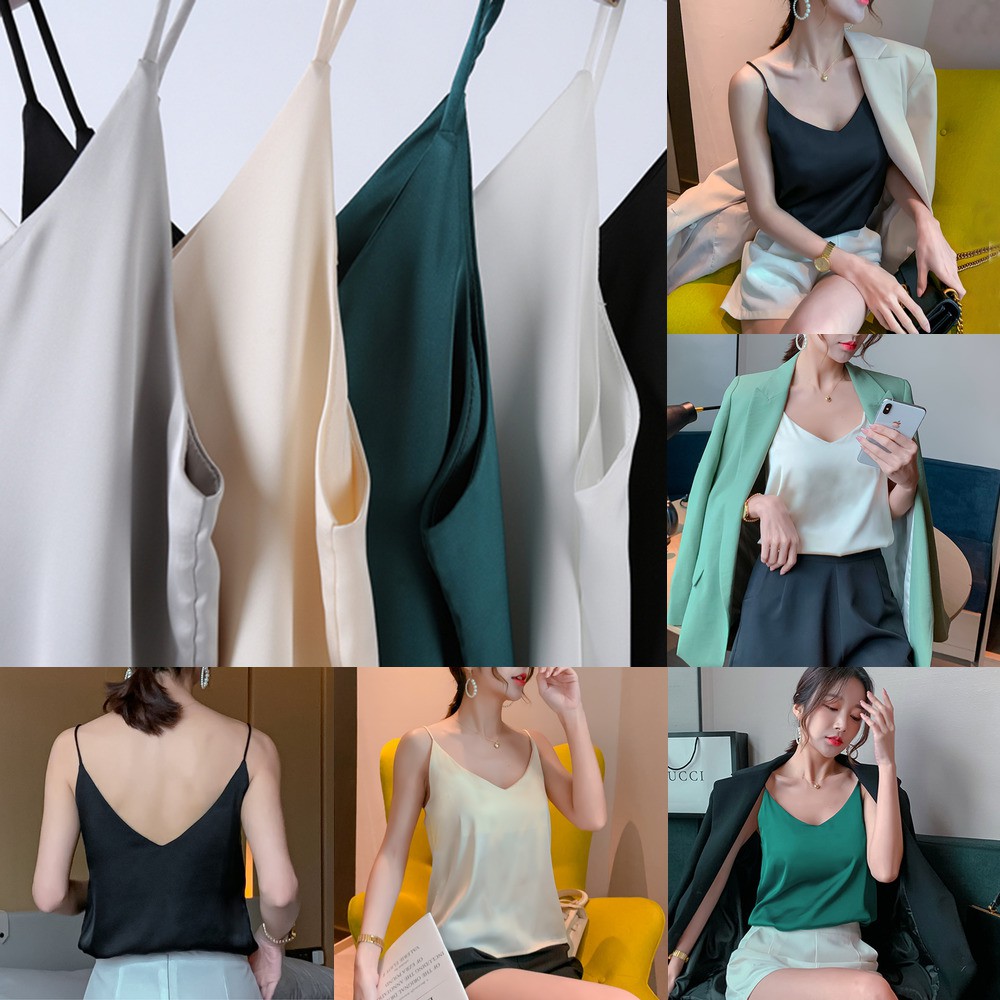 women's satin camisole tops