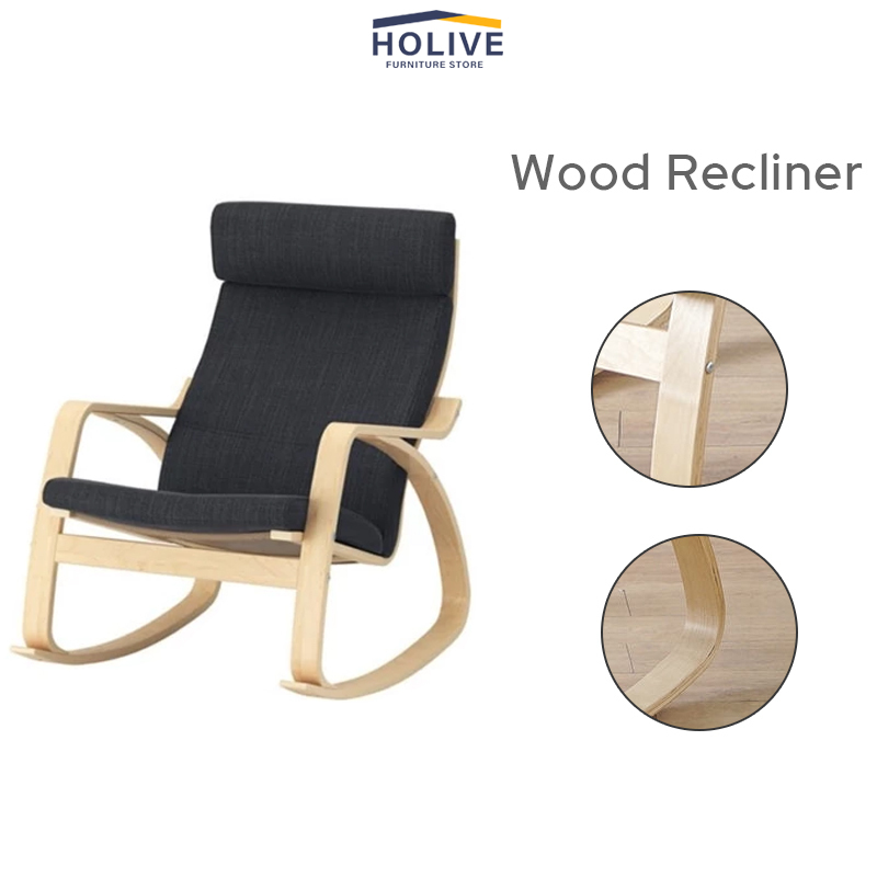 Ikea Pello Home Solid Wood Recliner Lounge Pelo Single Sofa Armchair Old Person Rocking Chair Pregnant Woman Shopee Singapore