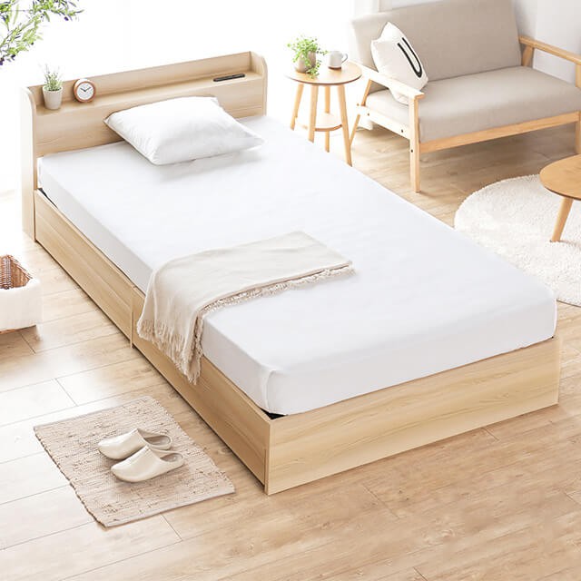 Aube Wooden Drawer Storage Bed Frame, Japanese Wooden Bed Frame Singapore
