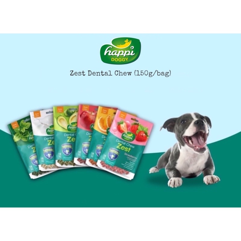Happi Doggy Zest Dental Chew for Dogs (150g) Shopee Singapore
