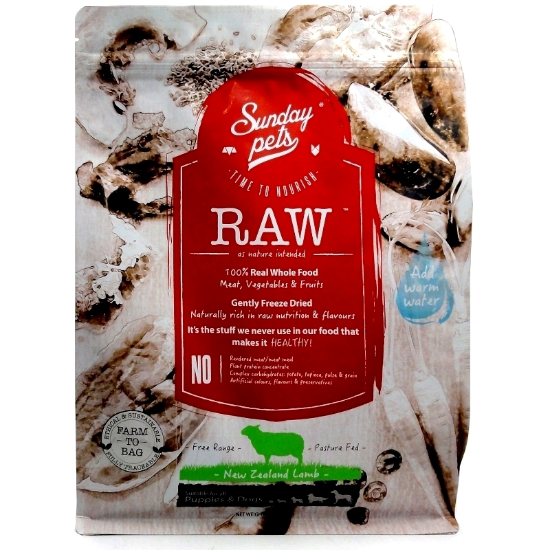 SUNDAY PETS Raw Chow (Lamb) Freeze Dried 454G