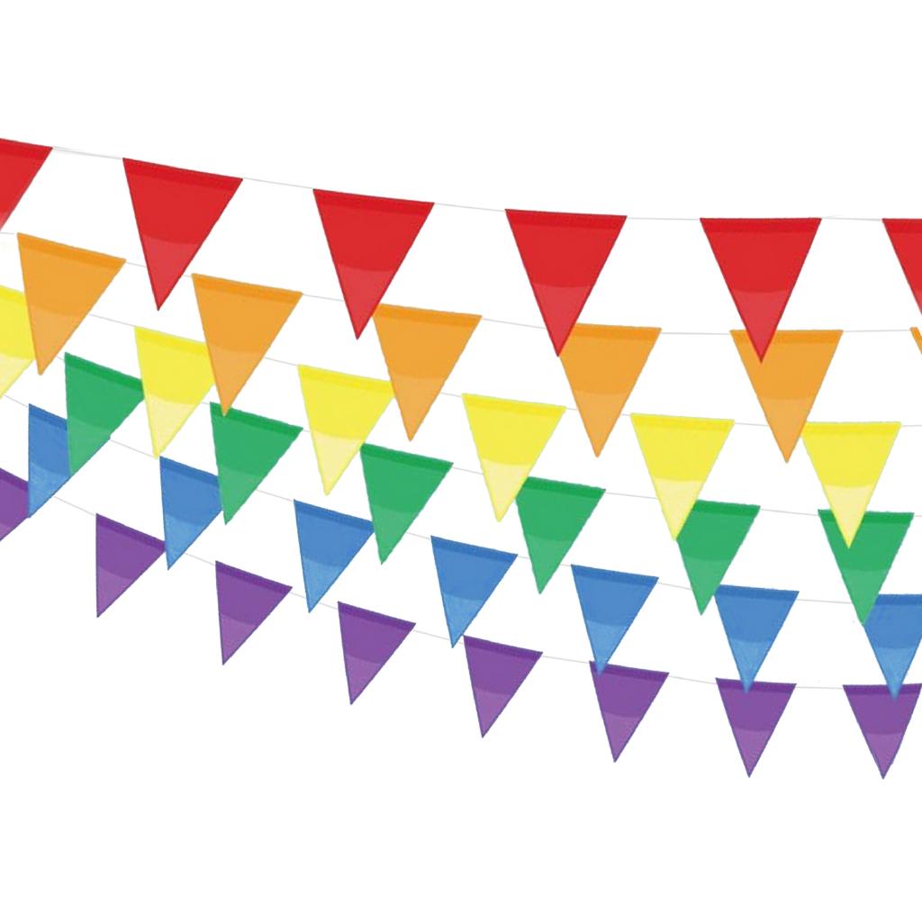 80m Multicolor Triangle String Flag Banner Bunting for Decorations C282