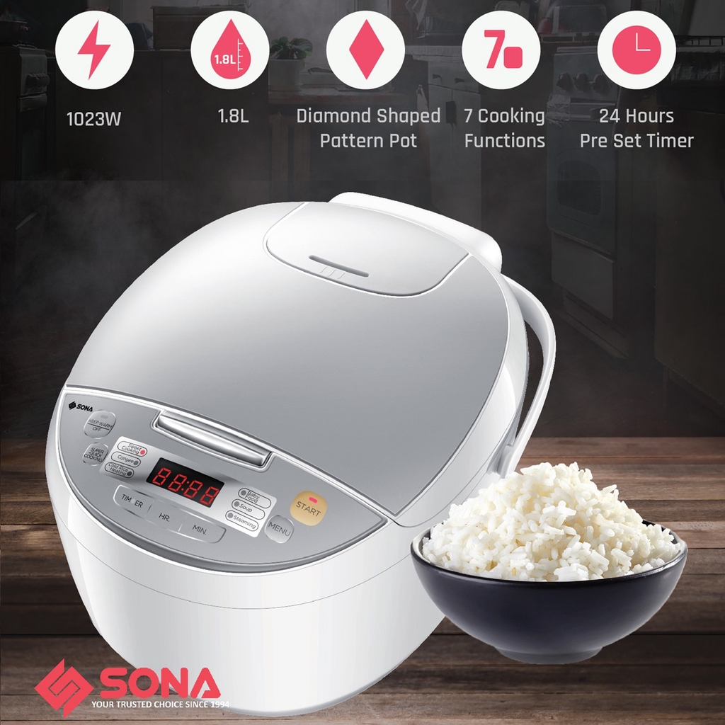 Sona SRC2612 | SRC 2612 Digital Rice Cooker 1.8L | Shopee Singapore