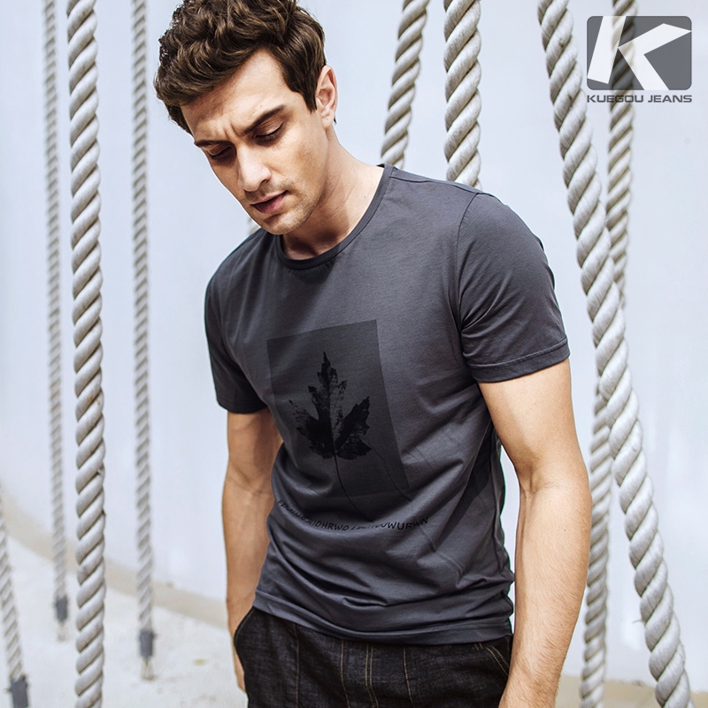 men's leaf print t shirt