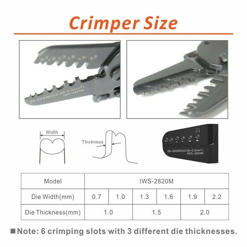 IWS-2820M Crimping Tool 17.5x10x3cm Multi-function Metal Crimper Connectors 