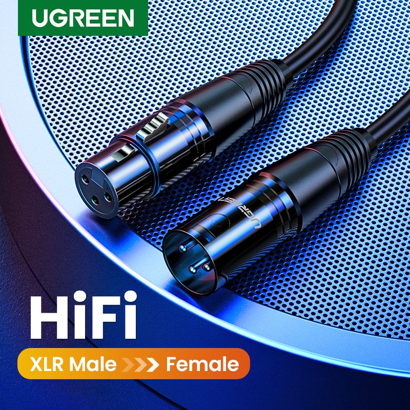 Ugreen Original Xlr Cable Microphone Audio Sound Cannon Aux Cable Male To Female Shopee Singapore