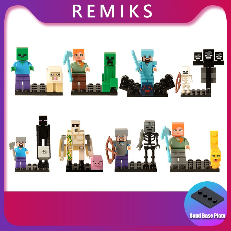 Lego Minecraft Minifigures Building Blocks Toys for Children Alex Steve ...