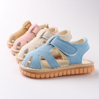 Kids Baby Shoes with Sounds Infant Shoes Closed Toe Summer Anti-slip Prewalker Shoes