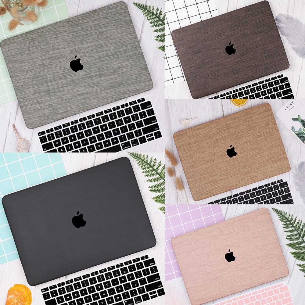 PU Leather Wood Grain Hard Case Cover for Macbook Air Pro 11/" 13/" 15/" Retina 12/"