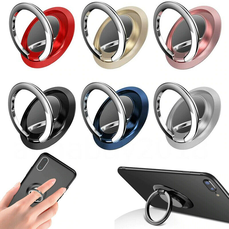 1.8MM Super Thin Cell Phone Ring Holder Finger Kickstand Metal Ring Grip for Magnetic Car Mount Stand Compatible with All Smart Phone Red 
