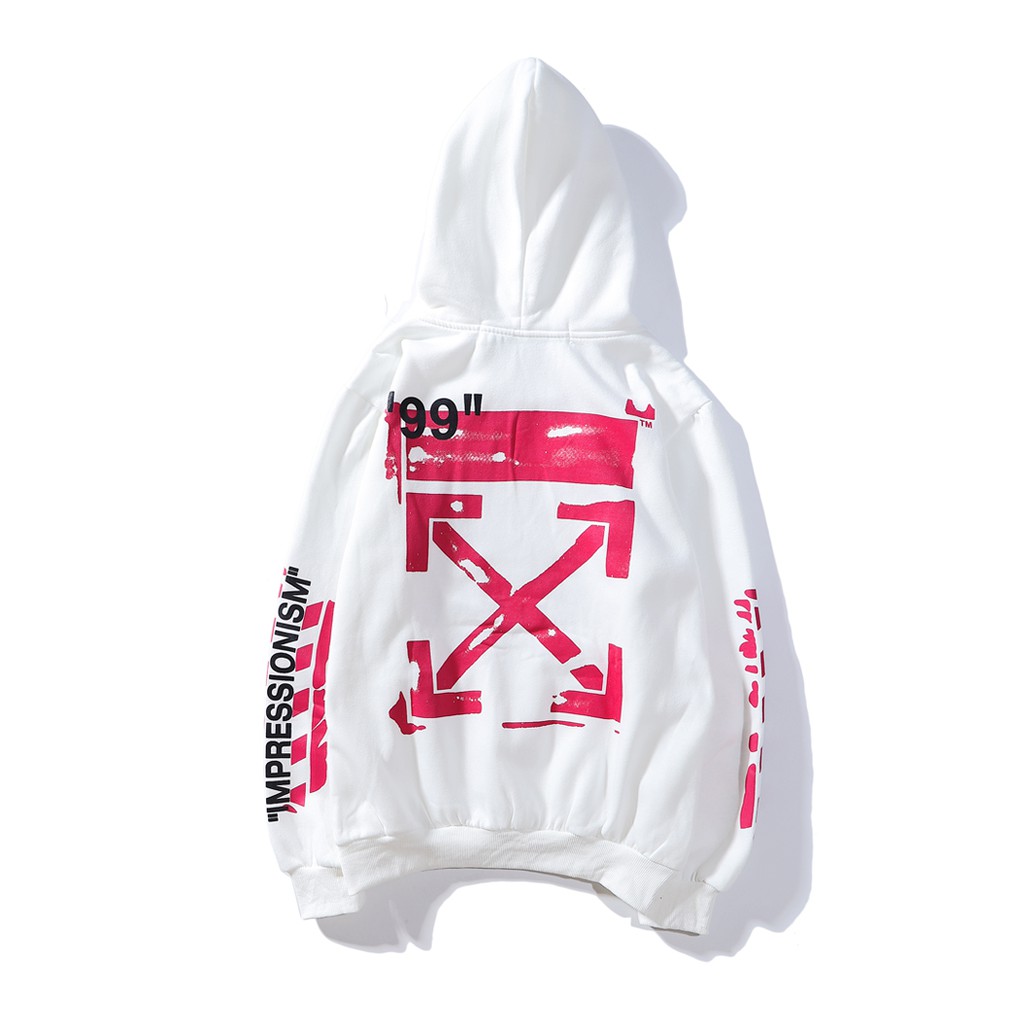 off white hoodie white pink