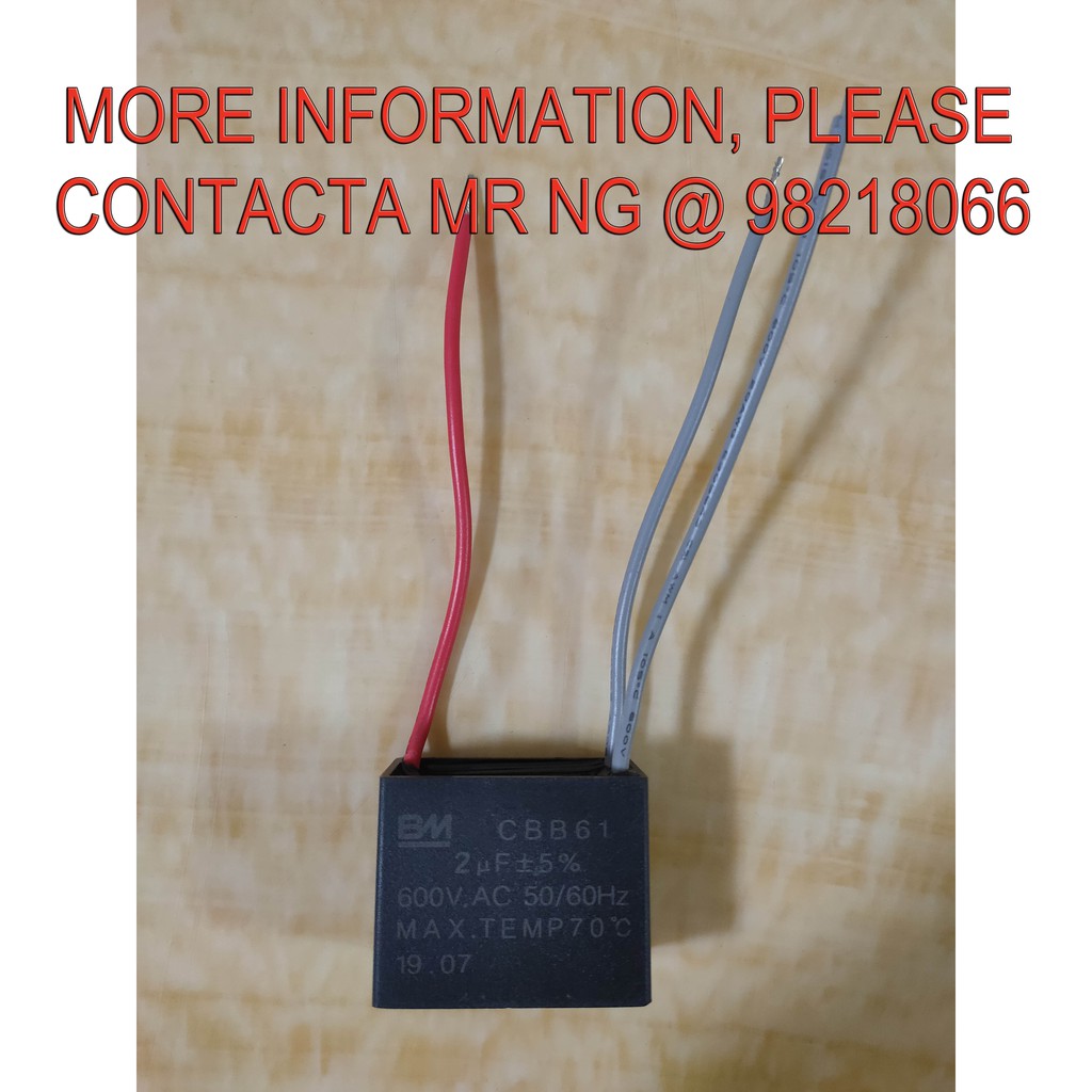 Ceiling Fan Capacitor 3 Wires 2 0uf 600vac Cbb61 Bm Brand