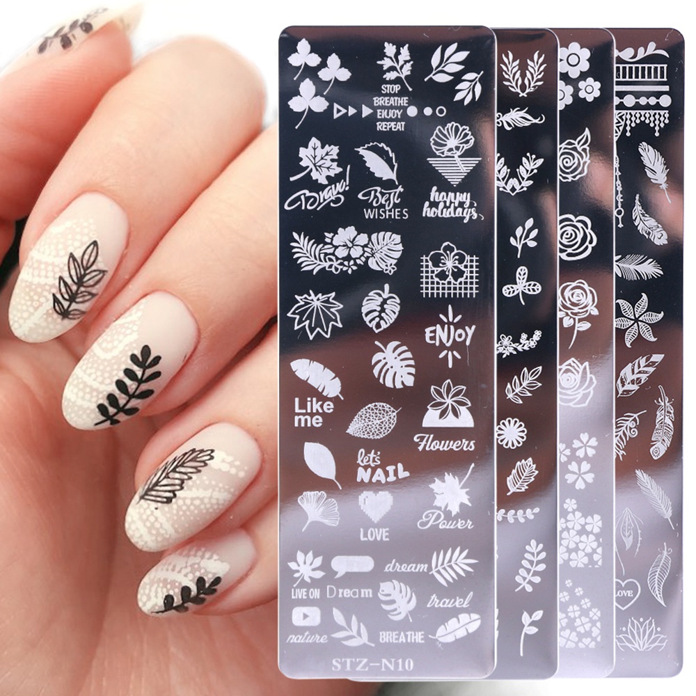 Nail Stamping Plates butterfly Set Silicone Sponge Brush Polish Transfer  Stencils Flower Geometry DIY Template for Nail Tool | Shopee Singapore